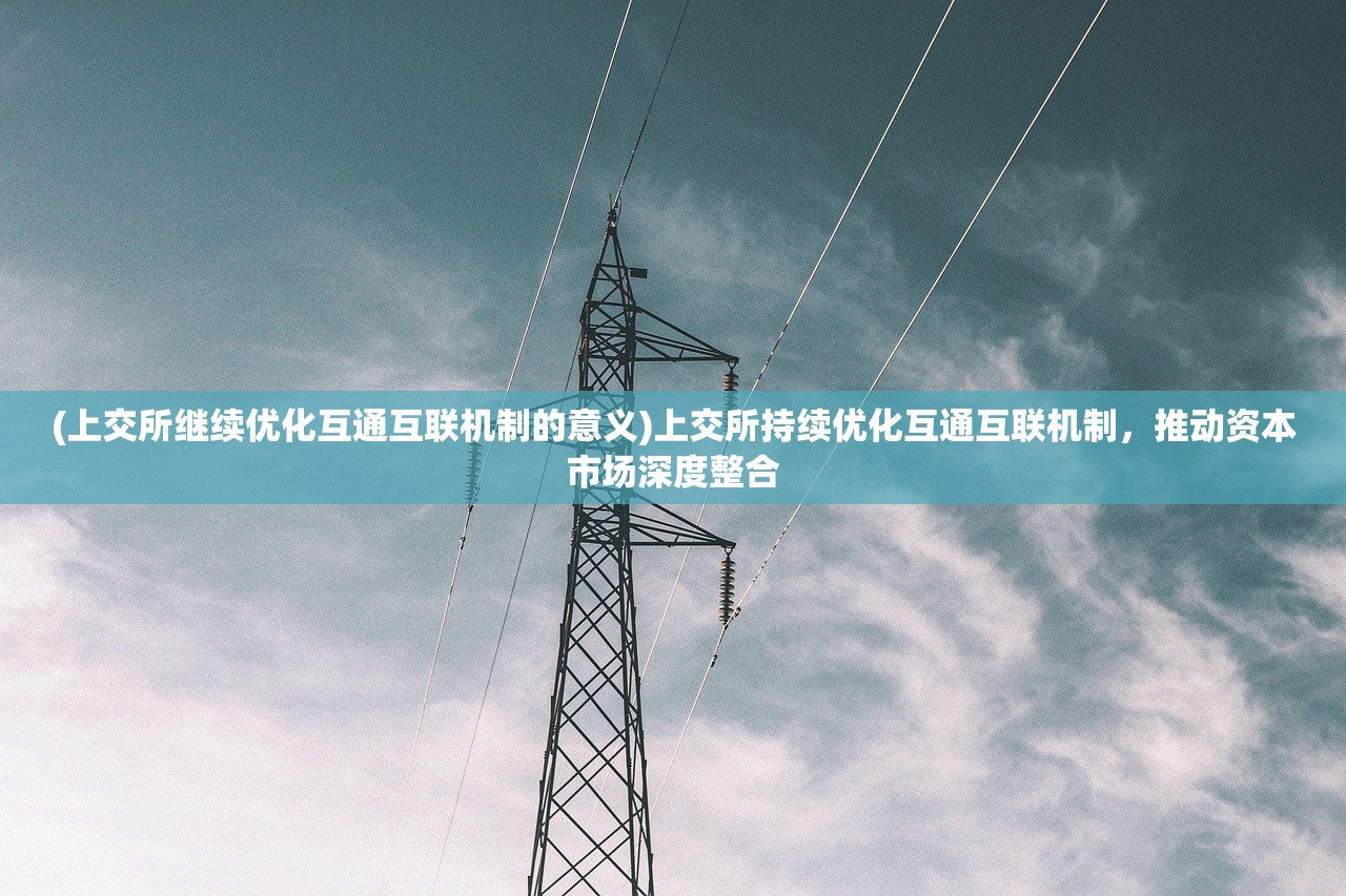 (上交所继续优化互通互联机制的意义)上交所持续优化互通互联机制，推动资本市场深度整合